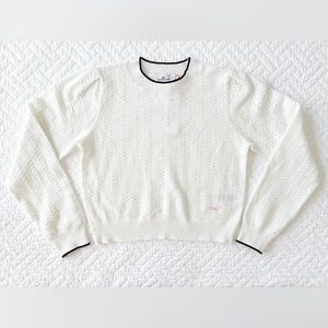 Vineyard Vines Novelty Stitch Puff Sleeve crew sweater